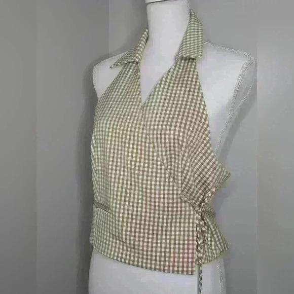 Zara Tan and White Halter Vest - Picture 6 of 9